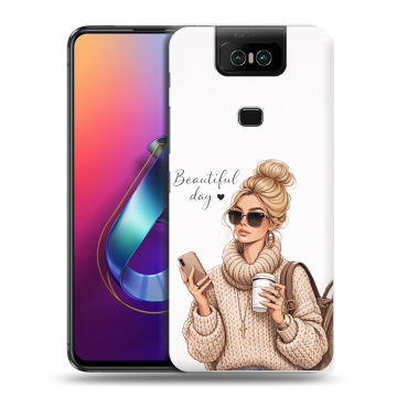 Пластиковый чехол на ASUS ZenFone 6 ZS630KL с принтом женский Пластиковый чехол на ASUS ZenFone 6 ZS630KL с принтом женский