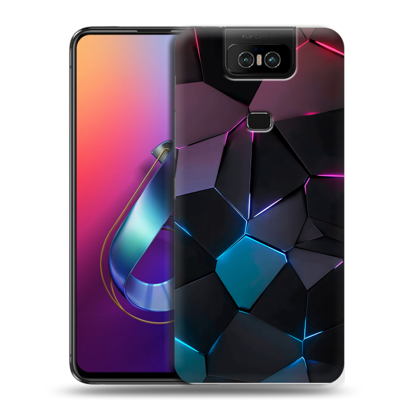 Пластиковый чехол на ASUS ZenFone 6 ZS630KL с принтом Геометрия неона Пластиковый чехол на ASUS ZenFone 6 ZS630KL с принтом Геометрия неона