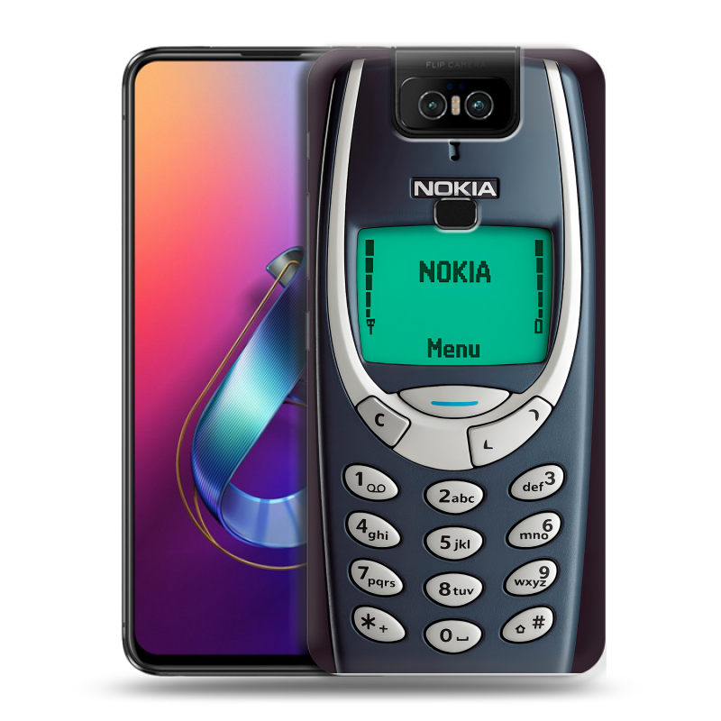 Пластиковый чехол на ASUS ZenFone 6 ZS630KL с принтом Старый телефон Пластиковый чехол на ASUS ZenFone 6 ZS630KL с принтом Старый телефон