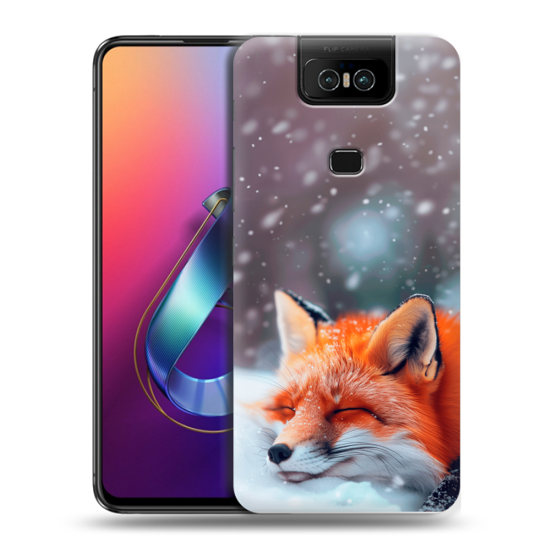 Пластиковый чехол на ASUS ZenFone 6 ZS630KL с принтом лиса Пластиковый чехол на ASUS ZenFone 6 ZS630KL с принтом лиса