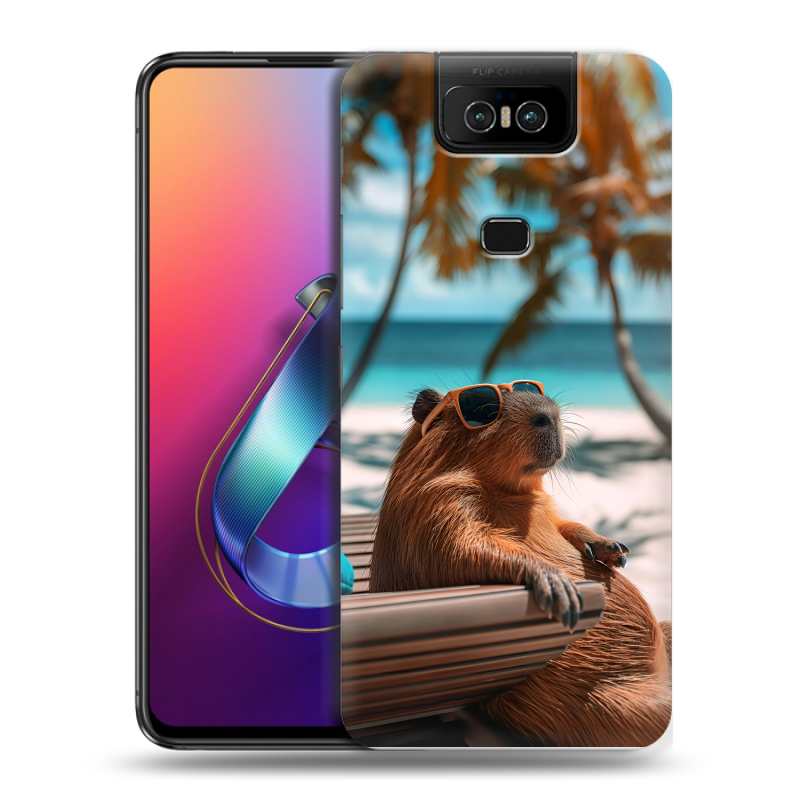 Пластиковый чехол на ASUS ZenFone 6 ZS630KL с принтом Капибара Пластиковый чехол на ASUS ZenFone 6 ZS630KL с принтом Капибара