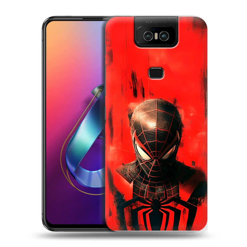 Пластиковый чехол на ASUS ZenFone 6 ZS630KL с принтом человек паук spiderman Пластиковый чехол на ASUS ZenFone 6 ZS630KL с принтом человек паук spiderman
