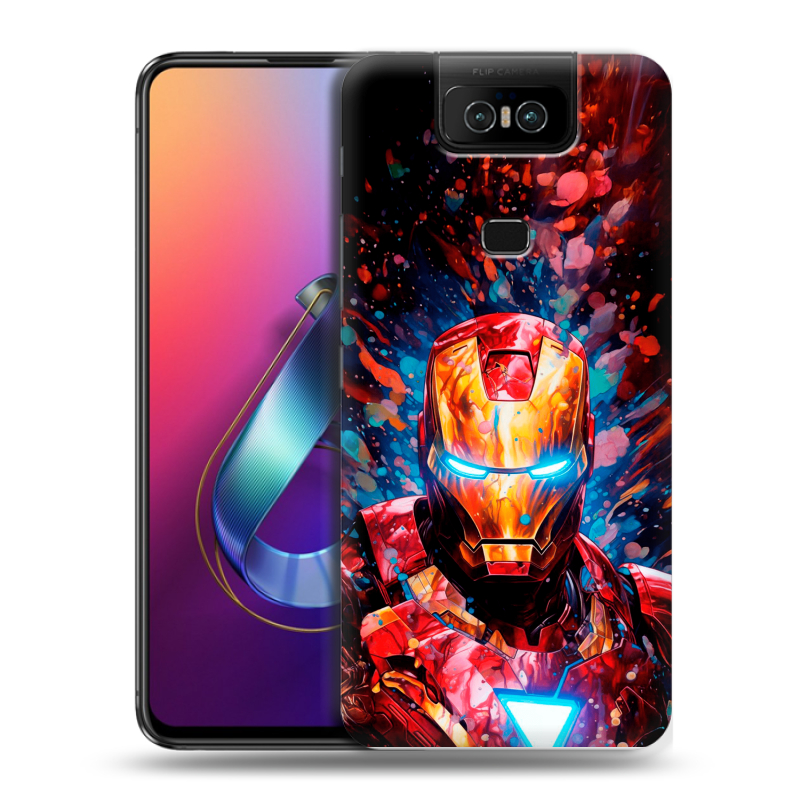 Пластиковый чехол на ASUS ZenFone 6 ZS630KL с принтом Железный человек Ironman Пластиковый чехол на ASUS ZenFone 6 ZS630KL с принтом Железный человек Ironman