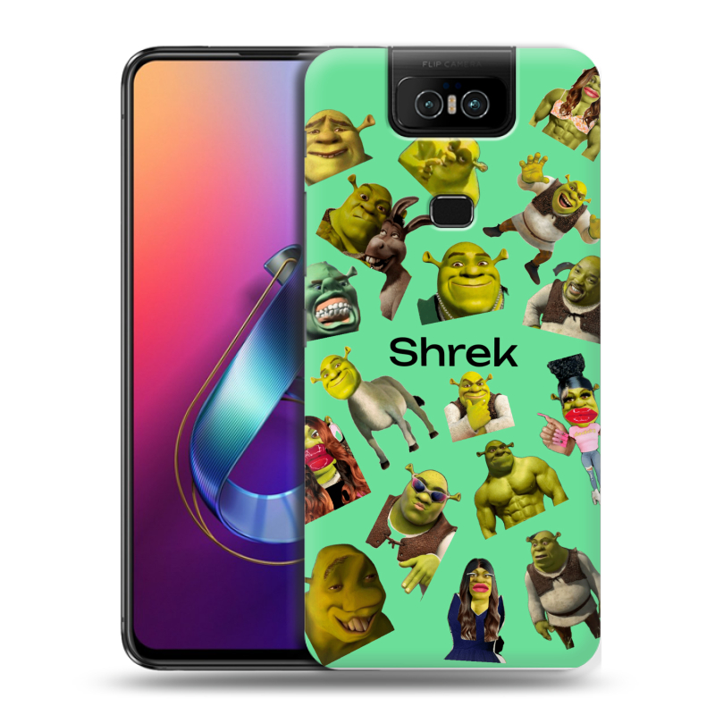Пластиковый чехол на ASUS ZenFone 6 ZS630KL с принтом Шрек Shrek Пластиковый чехол на ASUS ZenFone 6 ZS630KL с принтом Шрек Shrek
