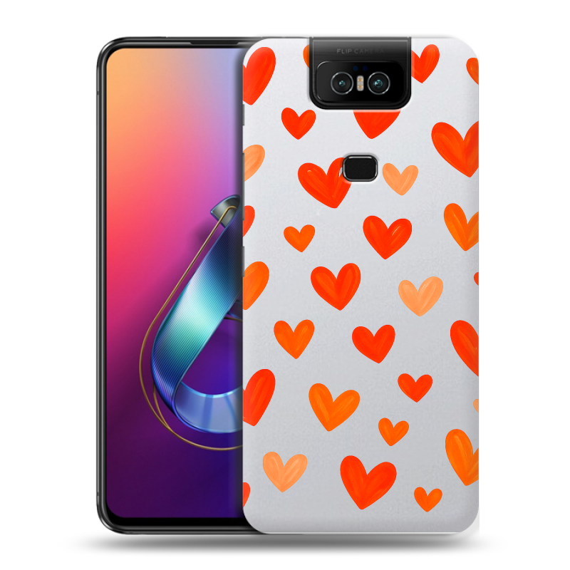 Пластиковый чехол на ASUS ZenFone 6 ZS630KL с принтом Сердечки Пластиковый чехол на ASUS ZenFone 6 ZS630KL с принтом Сердечки