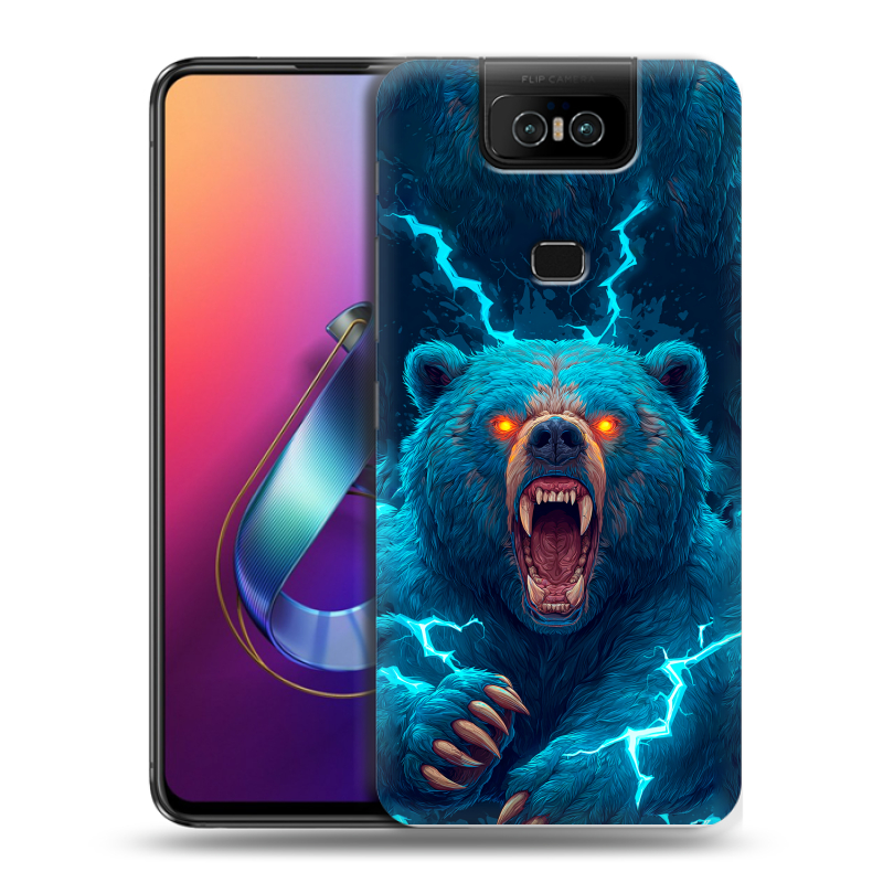 Пластиковый чехол на ASUS ZenFone 6 ZS630KL с принтом Медведь Пластиковый чехол на ASUS ZenFone 6 ZS630KL с принтом Медведь