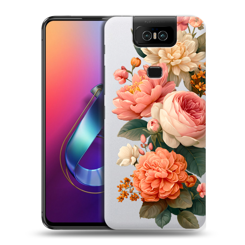 Пластиковый чехол на ASUS ZenFone 6 ZS630KL с принтом цветы Пластиковый чехол на ASUS ZenFone 6 ZS630KL с принтом цветы
