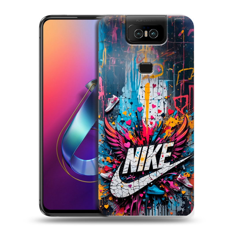 Пластиковый чехол на ASUS ZenFone 6 ZS630KL с принтом Nike Найк Пластиковый чехол на ASUS ZenFone 6 ZS630KL с принтом Nike Найк