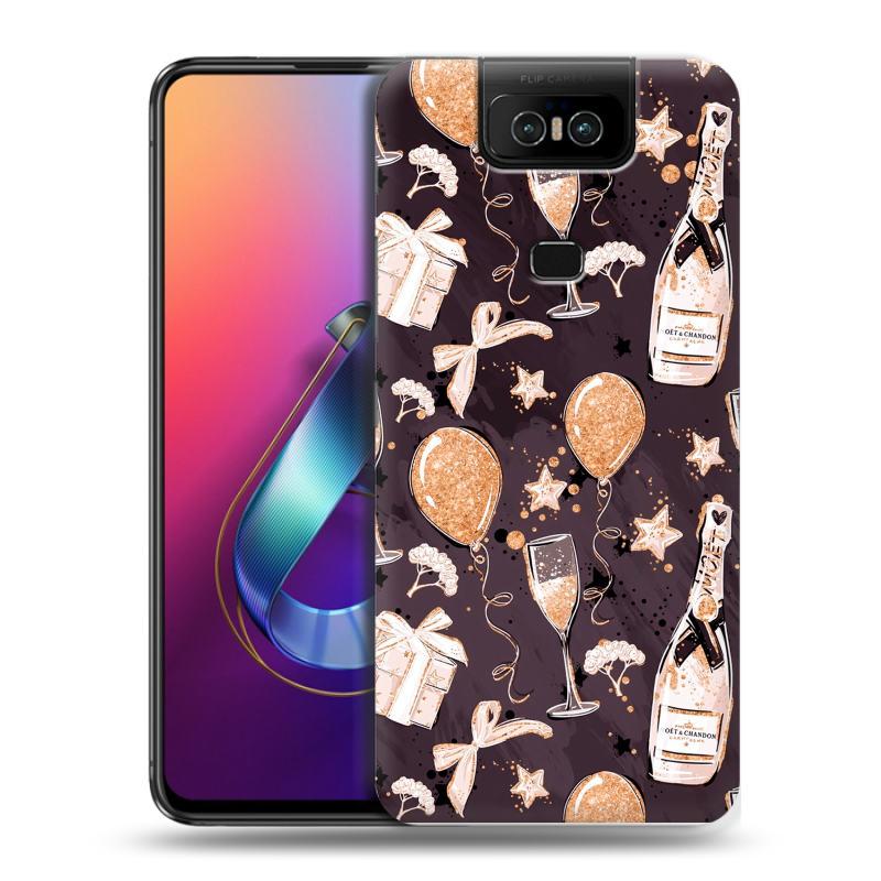 Пластиковый чехол на ASUS ZenFone 6 ZS630KL с принтом Новый год Пластиковый чехол на ASUS ZenFone 6 ZS630KL с принтом Новый год