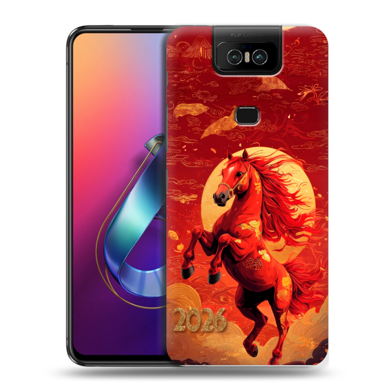 Пластиковый чехол на ASUS ZenFone 6 ZS630KL с принтом Новый год Пластиковый чехол на ASUS ZenFone 6 ZS630KL с принтом Новый год
