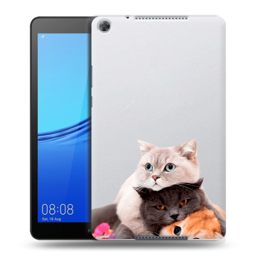 Силиконовый чехол на планшета Huawei MediaPad M5 lite 8 с принтом Кошки Силиконовый чехол на планшета Huawei MediaPad M5 lite 8 с принтом Кошки