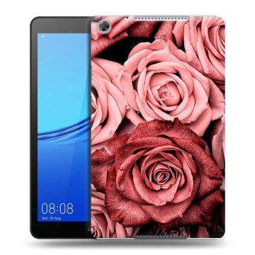 Силиконовый чехол на планшета Huawei MediaPad M5 lite 8 с принтом Цветы розы Силиконовый чехол на планшета Huawei MediaPad M5 lite 8 с принтом Цветы розы