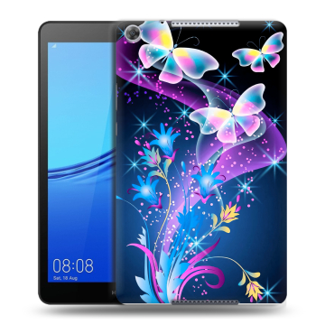 Силиконовый чехол на Huawei MediaPad M5 lite 8 с принтом Бабочки Силиконовый чехол на Huawei MediaPad M5 lite 8 с принтом Бабочки