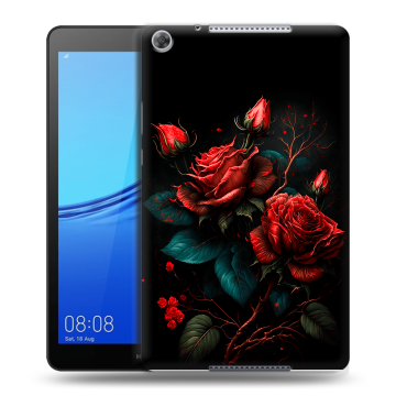 Силиконовый чехол на Huawei MediaPad M5 lite 8 с принтом Розы красные
