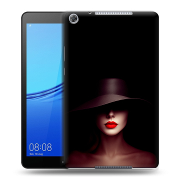 Силиконовый чехол на Huawei MediaPad M5 lite 8 с принтом Девушка в шляпе