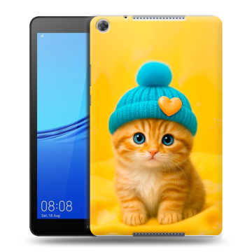 Силиконовый чехол на Huawei MediaPad M5 lite 8 с принтом Котенок в шапке Силиконовый чехол на Huawei MediaPad M5 lite 8 с принтом Котенок в шапке