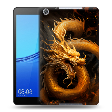 Силиконовый чехол на Huawei MediaPad M5 lite 8 с принтом Золотой дракон Силиконовый чехол на Huawei MediaPad M5 lite 8 с принтом Золотой дракон