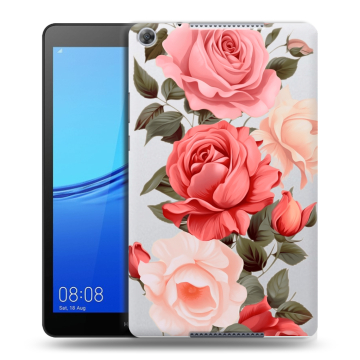 Силиконовый чехол на Huawei MediaPad M5 lite 8 с принтом Розы