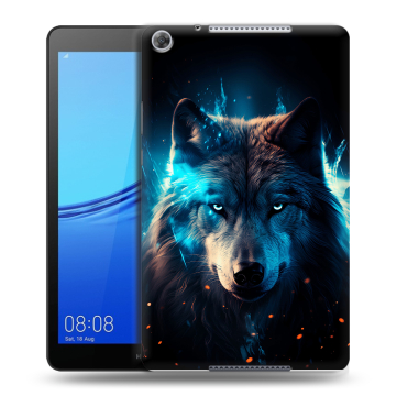 Силиконовый чехол на Huawei MediaPad M5 lite 8 с принтом Волк ночной