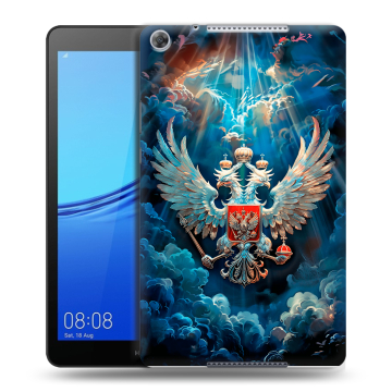 Силиконовый чехол на Huawei MediaPad M5 lite 8 с принтом Герб флаг России