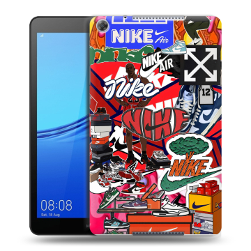 Силиконовый чехол на Huawei MediaPad M5 lite 8 с принтом Найк Nike яркий