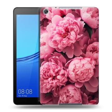 Силиконовый чехол на Huawei MediaPad M5 lite 8 с принтом цветы пионы