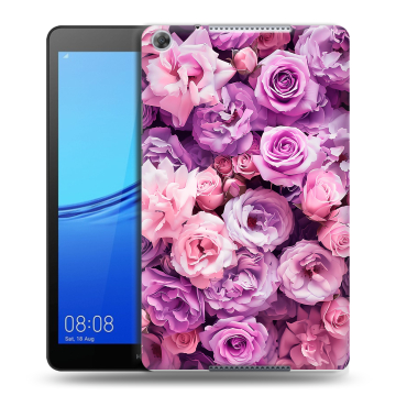 Силиконовый чехол на Huawei MediaPad M5 lite 8 с принтом лавандовые розы Силиконовый чехол на Huawei MediaPad M5 lite 8 с принтом лавандовые розы