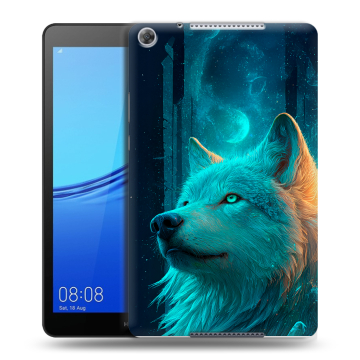 Силиконовый чехол на Huawei MediaPad M5 lite 8 с принтом бабочки саккура Силиконовый чехол на Huawei MediaPad M5 lite 8 с принтом бабочки саккура