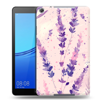 Силиконовый чехол на Huawei MediaPad M5 lite 8 с принтом цветы лаванда Силиконовый чехол на Huawei MediaPad M5 lite 8 с принтом цветы лаванда