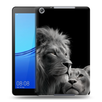 Силиконовый чехол на Huawei MediaPad M5 lite 8 с принтом Лев кошки Силиконовый чехол на Huawei MediaPad M5 lite 8 с принтом Лев кошки