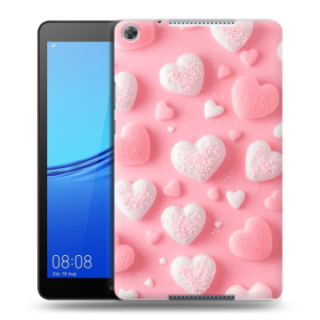 Силиконовый чехол на Huawei MediaPad M5 lite 8 с принтом Сердечки