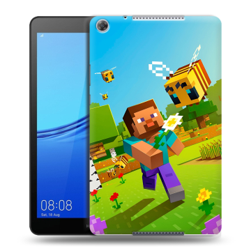 Силиконовый чехол на Huawei MediaPad M5 lite 8 с принтом Майнкрафт Minecraft