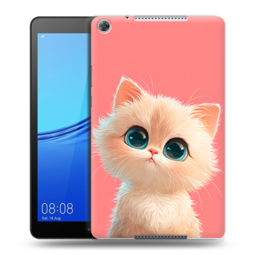 Силиконовый чехол на Huawei MediaPad M5 lite 8 с принтом Розовый котенок Силиконовый чехол на Huawei MediaPad M5 lite 8 с принтом Розовый котенок