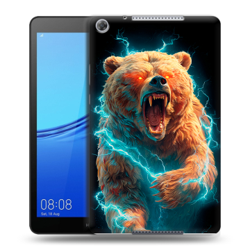 Силиконовый чехол на Huawei MediaPad M5 lite 8 с принтом Медведь Силиконовый чехол на Huawei MediaPad M5 lite 8 с принтом Медведь