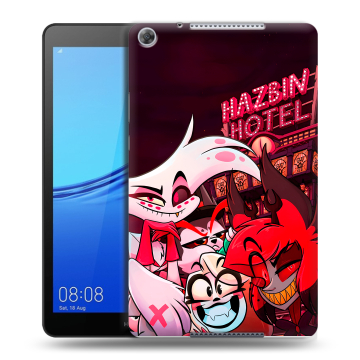Силиконовый чехол на Huawei MediaPad M5 lite 8 с принтом Hazbin Hotel Отель Хазбин