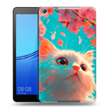 Силиконовый чехол на Huawei MediaPad M5 lite 8 с принтом Красивый кот