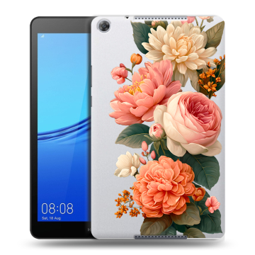 Силиконовый чехол на Huawei MediaPad M5 lite 8 с принтом цветы