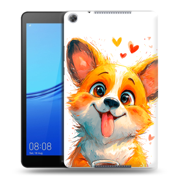 Силиконовый чехол на Huawei MediaPad M5 lite 8 с принтом корги