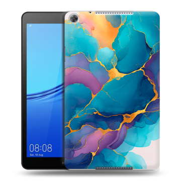 Силиконовый чехол на Huawei MediaPad M5 lite 8 с принтом Мрамор блестки