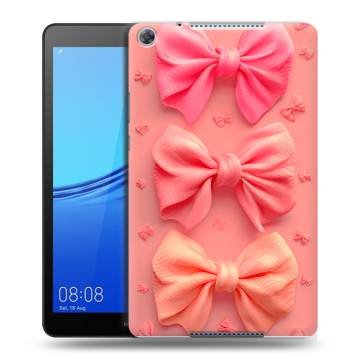 Силиконовый чехол на Huawei MediaPad M5 lite 8 с принтом Розовые бантики