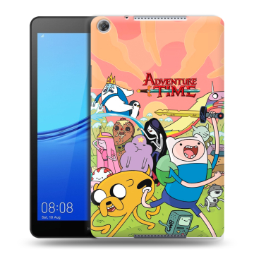 Силиконовый чехол на Huawei MediaPad M5 lite 8 с принтом Adventure time Время приключений