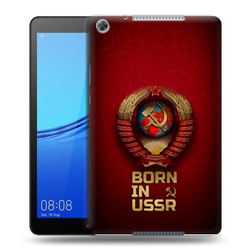 Силиконовый чехол на Huawei MediaPad M5 lite 8 с принтом Флаг Герб СССР