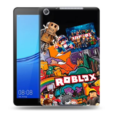 Силиконовый чехол на Huawei MediaPad M5 lite 8 с принтом Roblox Роблокс
