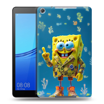 Силиконовый чехол на Huawei MediaPad M5 lite 8 с принтом Спанч боб Спанчбоб