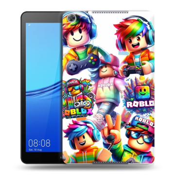 Силиконовый чехол на Huawei MediaPad M5 lite 8 с принтом Roblox Роблокс