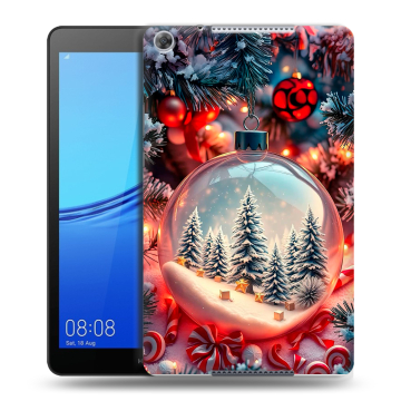 Силиконовый чехол на Huawei MediaPad M5 lite 8 с принтом Новый год Силиконовый чехол на Huawei MediaPad M5 lite 8 с принтом Новый год