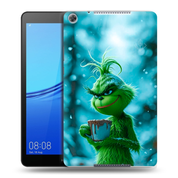 Силиконовый чехол на Huawei MediaPad M5 lite 8 с принтом Новый год гринч Силиконовый чехол на Huawei MediaPad M5 lite 8 с принтом Новый год гринч