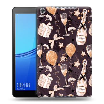 Силиконовый чехол на Huawei MediaPad M5 lite 8 с принтом Новый год Силиконовый чехол на Huawei MediaPad M5 lite 8 с принтом Новый год