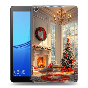 Силиконовый чехол на Huawei MediaPad M5 lite 8 с принтом Новый год Силиконовый чехол на Huawei MediaPad M5 lite 8 с принтом Новый год