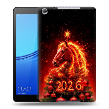 Силиконовый чехол на Huawei MediaPad M5 lite 8 с принтом Новый год Силиконовый чехол на Huawei MediaPad M5 lite 8 с принтом Новый год